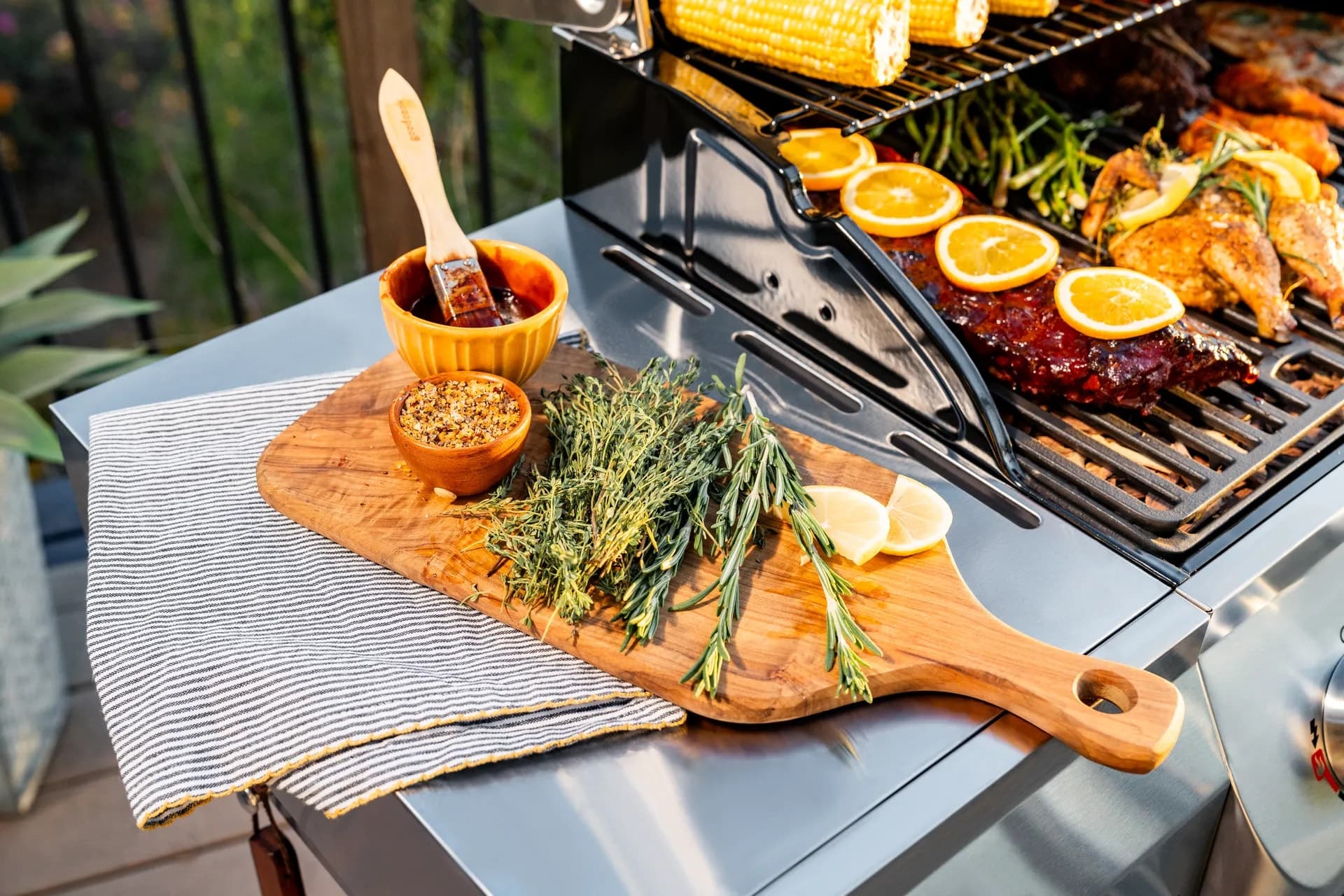 Citrus Herb BBQ Feast with Sticky Ribs and Grilled Chicken