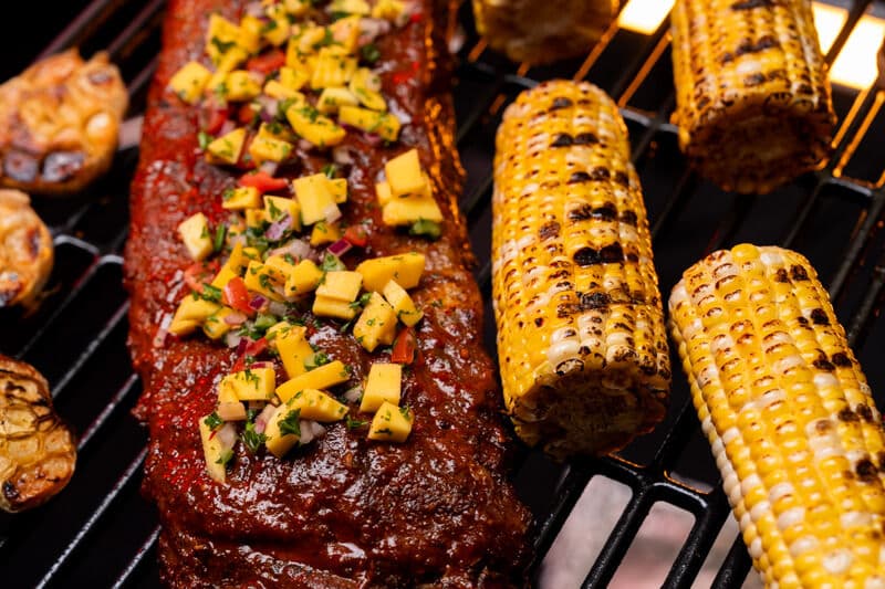 Sweet Heat BBQ Ribs with Grilled Street Corn Salsa