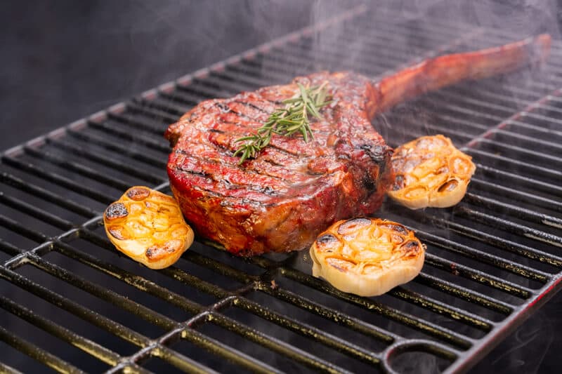 Tomahawk Ribeye with Charred Garlic and Rosemary