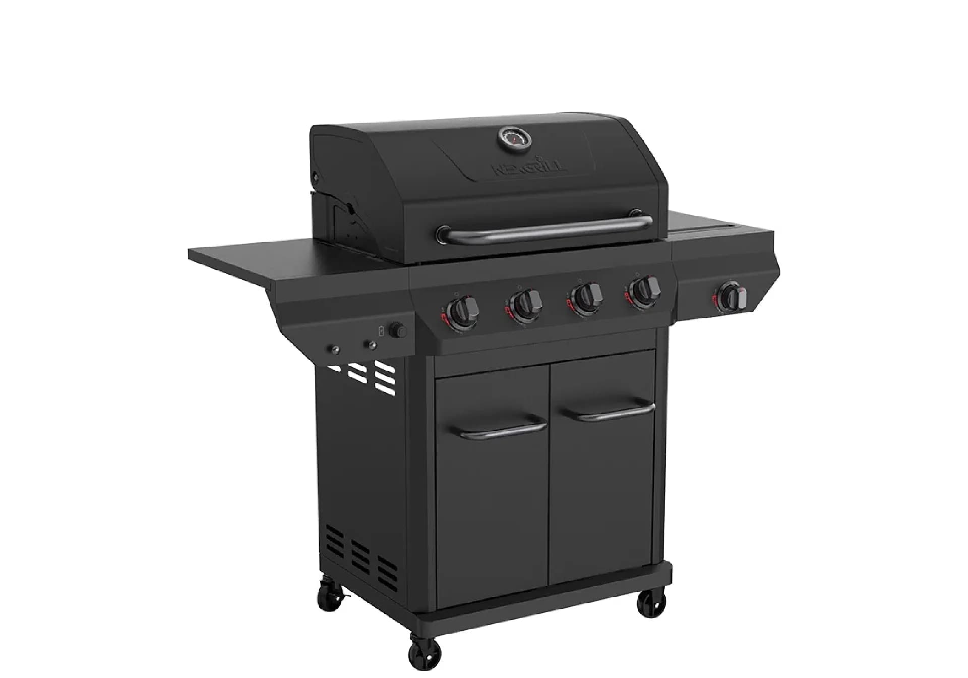 Nexgrill 4-Burner Gas Grill with Side Burner in Black