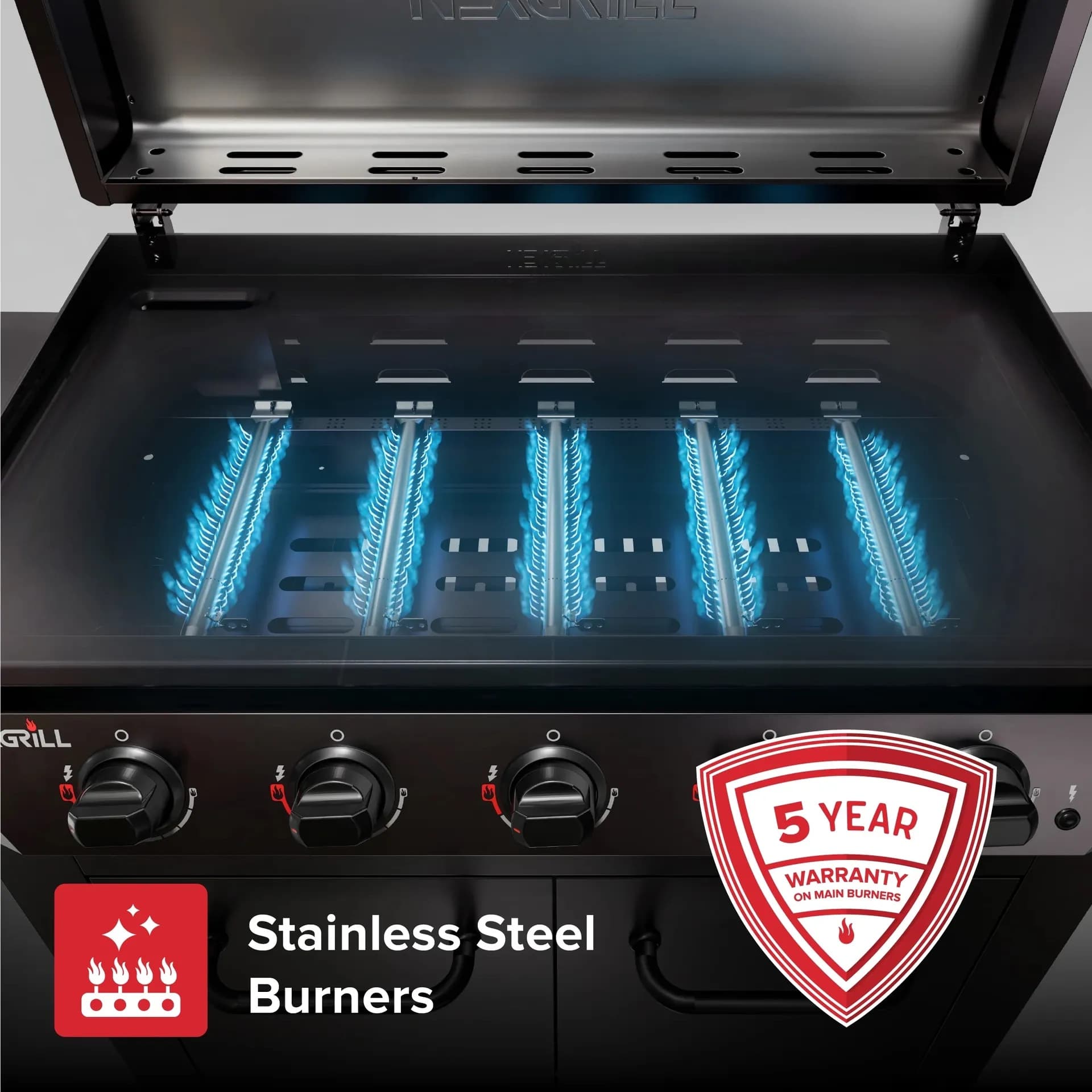 Nexgrill Daytona Pro 5 Burner Nitroguard Propane Gas Griddle
