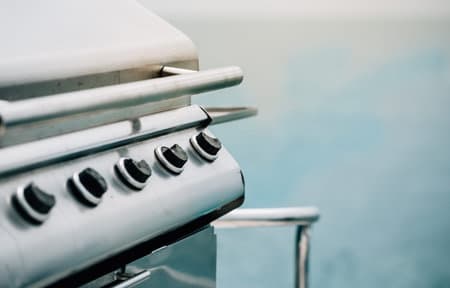 Close-up focus Barbeque steel Gas stove knob.